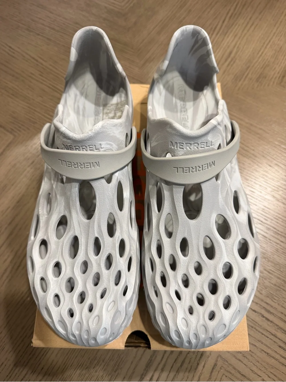 Merrell Light Gray Molded Foam Slide Sandals